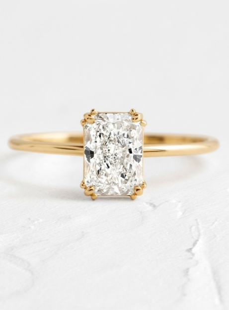 Anillo de Compromiso con Moisanita Corte Radiante