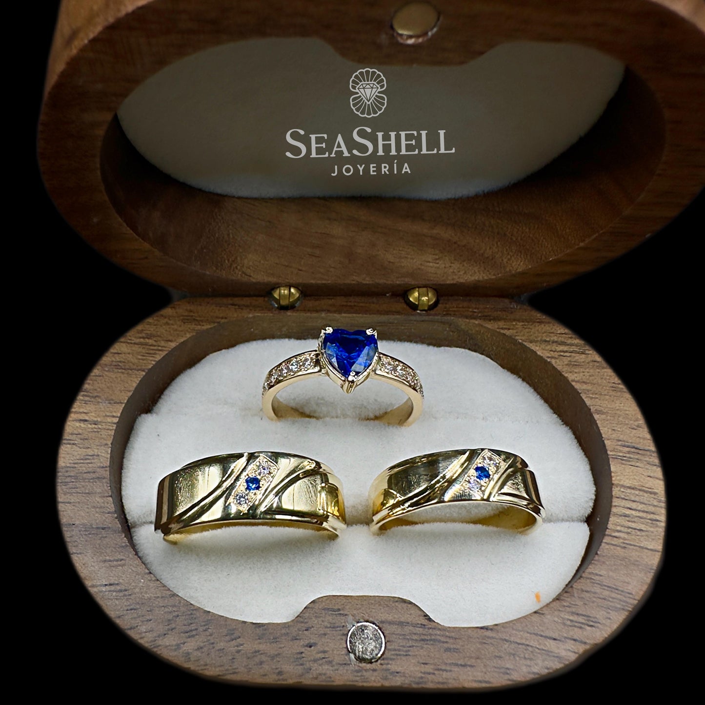 Set de Anillos de Boda en Oro Amarillo