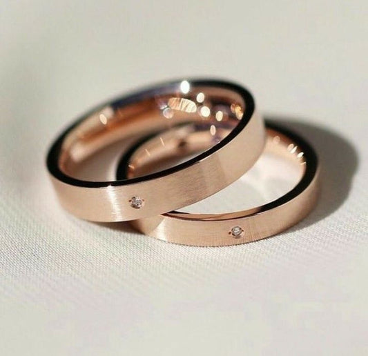 Set de Anillos de Boda Estilo Contemporáneo
