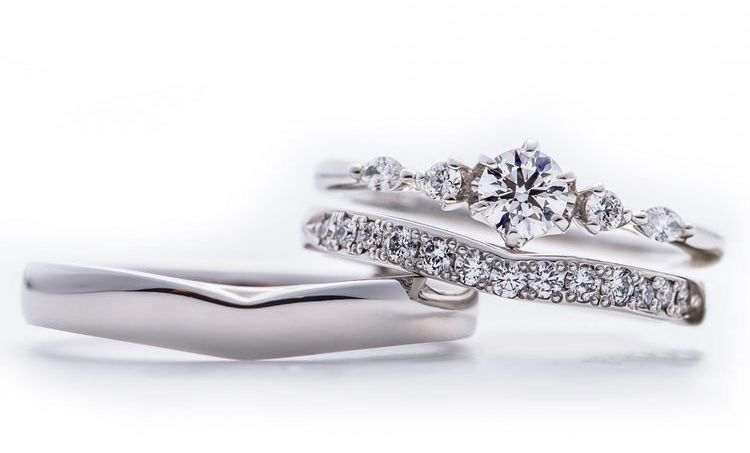 Trío de Anillos de Boda en Oro Blanco