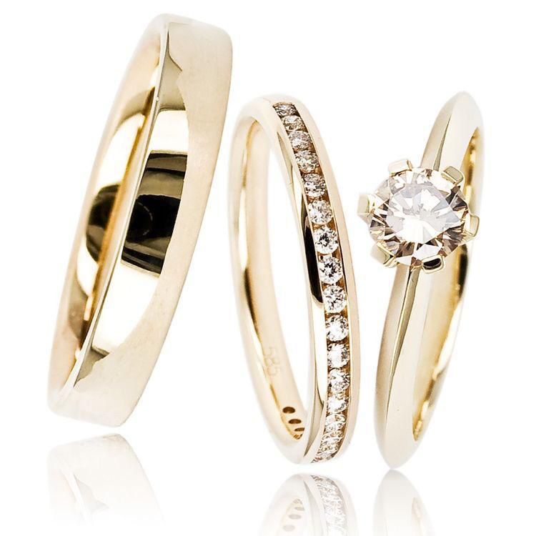 Trío de Anillos de Boda ELEGANCIA CLÁSICA