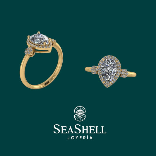 Anillo de Compromiso Corte Pera