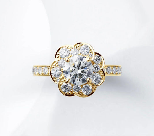 Anillo ded Compromiso con Diseño Floral