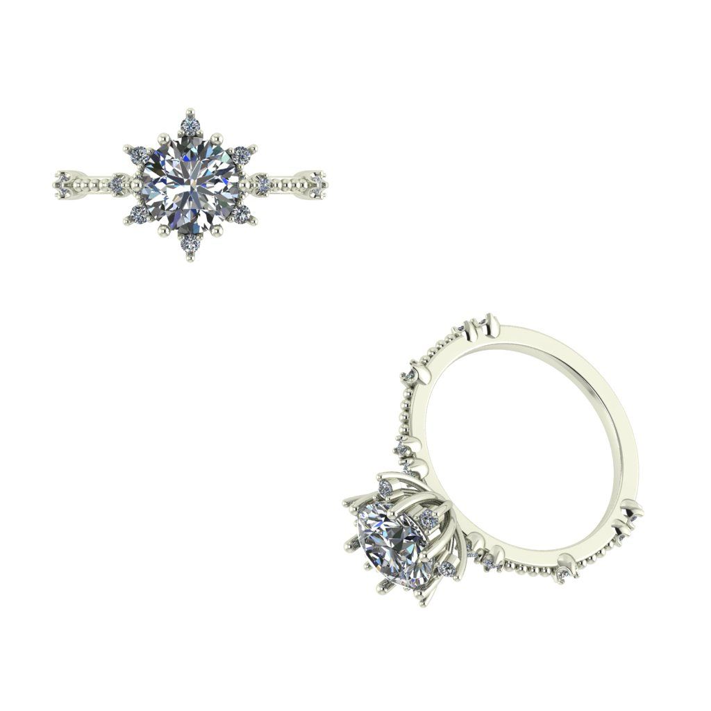 Anillo de Compromiso Diseño de Sol