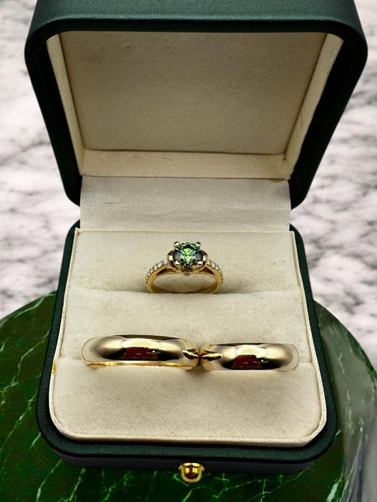 Trío de Anillos de Boda en Oro