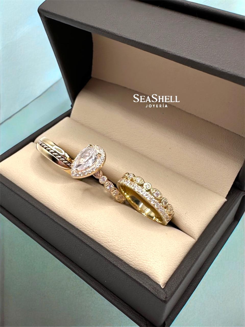 Trío de Anillos en Oro Trilogía de Amor 💍