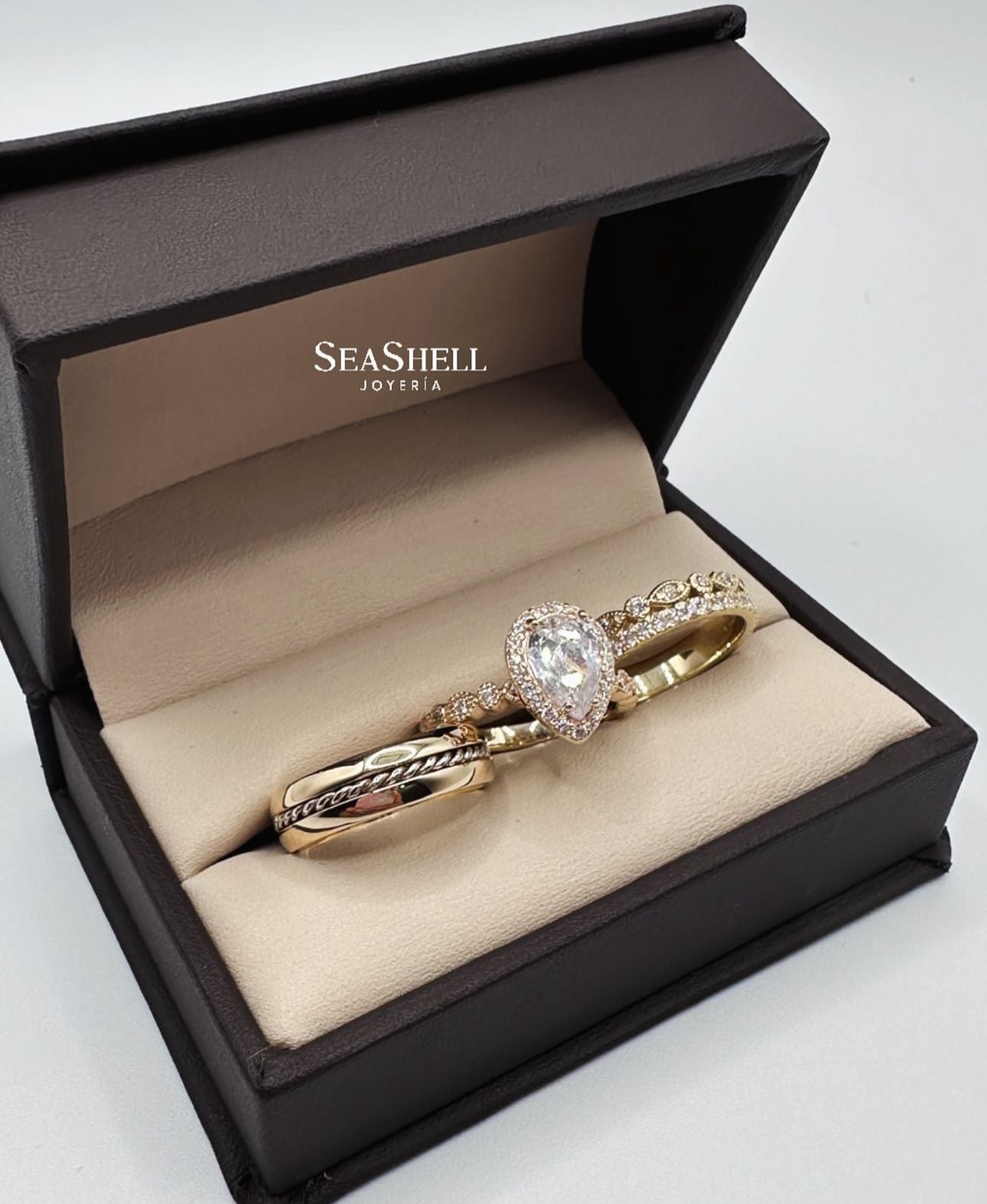 Trío de Anillos en Oro Trilogía de Amor 💍