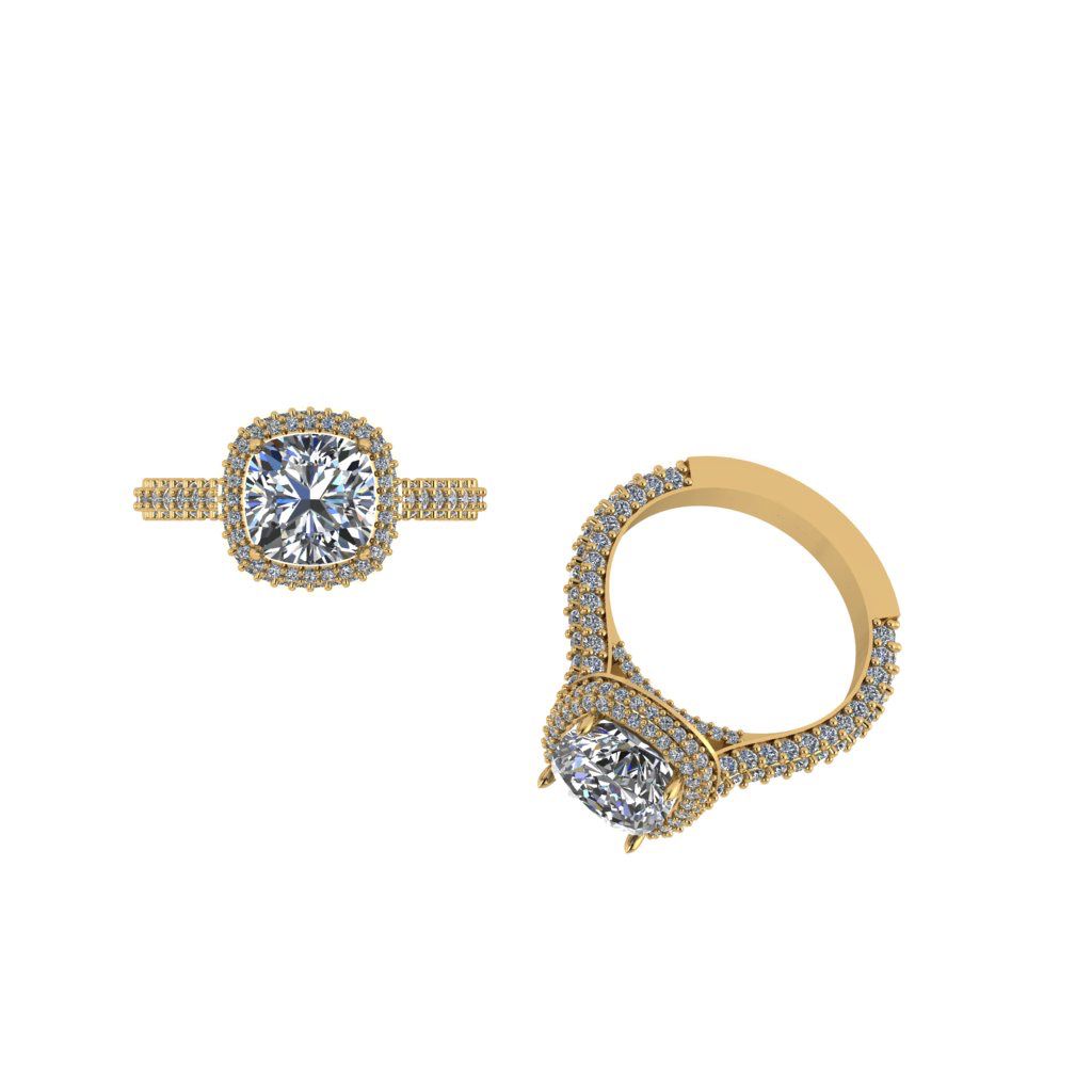 Anillo de Compromiso Corte Cojín/Cushion