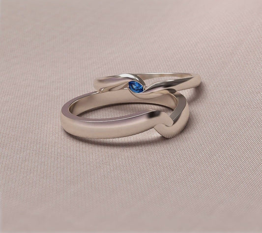 Dúo de Anillos de Promesa en Oro Blanco (Solo Por encargo)