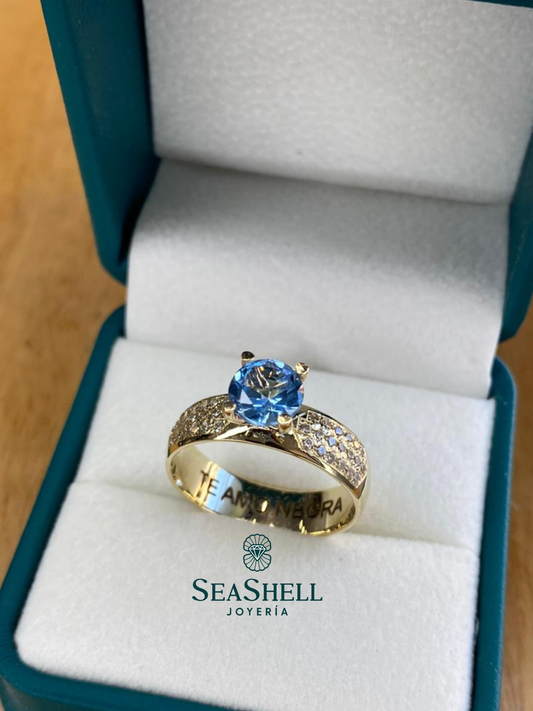 Anillo de Compromiso en Oro de 10 kilates