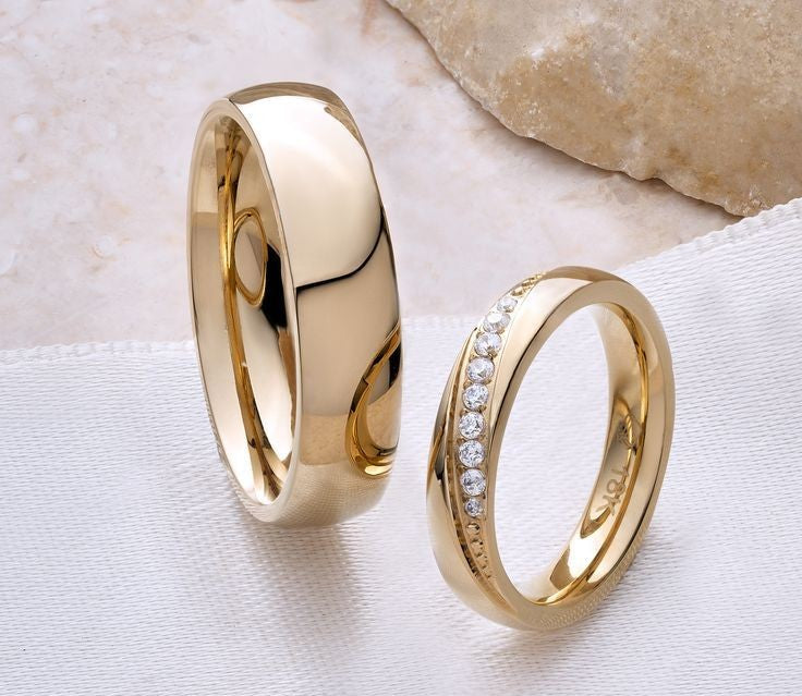 Duo de Anillos de Boda “Golden Promise”