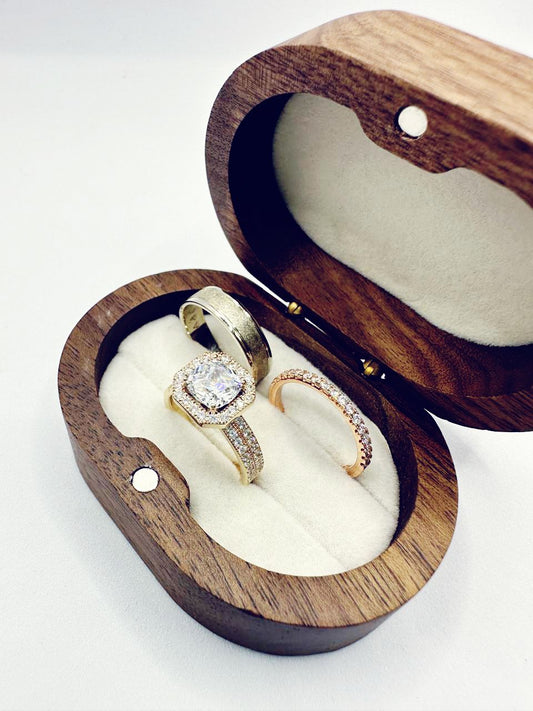 Trío de Anillos de Boda en Oro