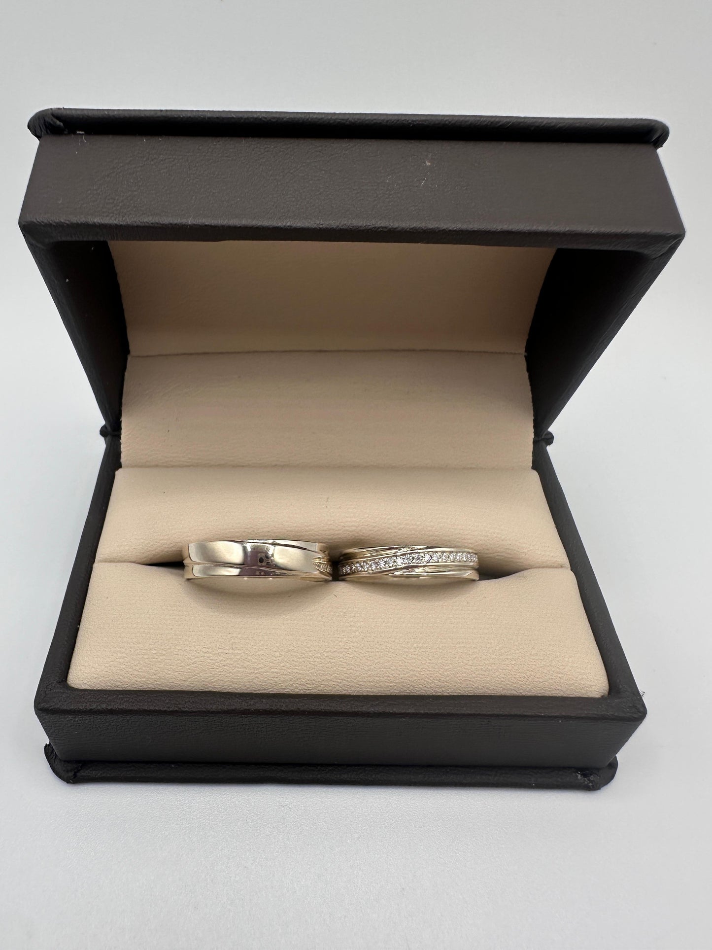 💍 Dúo de Alianzas de Boda en Oro Blanco 💍