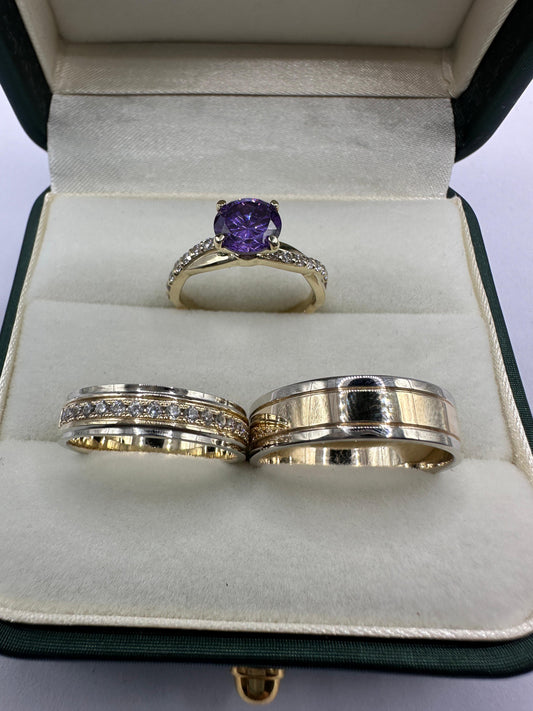 Set de Anillos de Boda en Oro