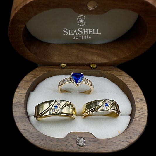 Set de Anillos de Boda en Oro Amarillo