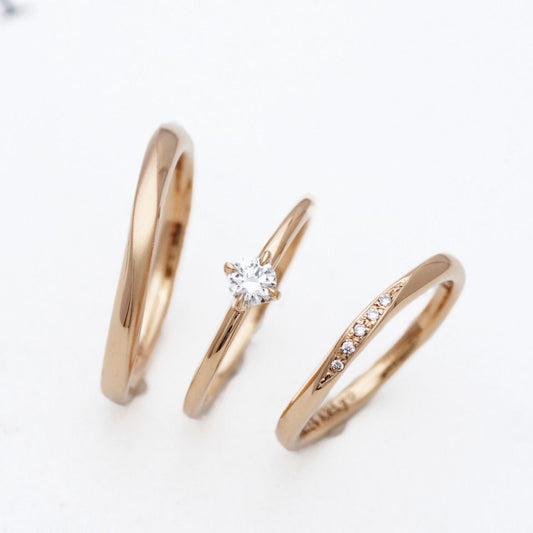 Set de Anillos de Boda en Oro Amarillo