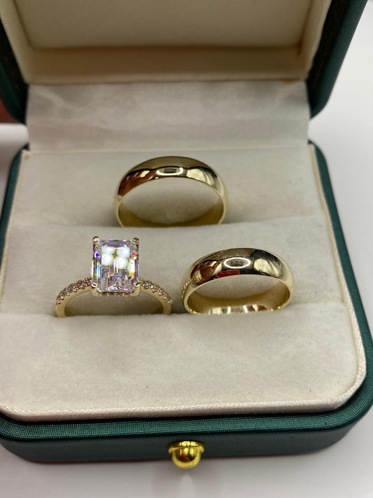 Set de Anillos de Boda en Oro Amarillo