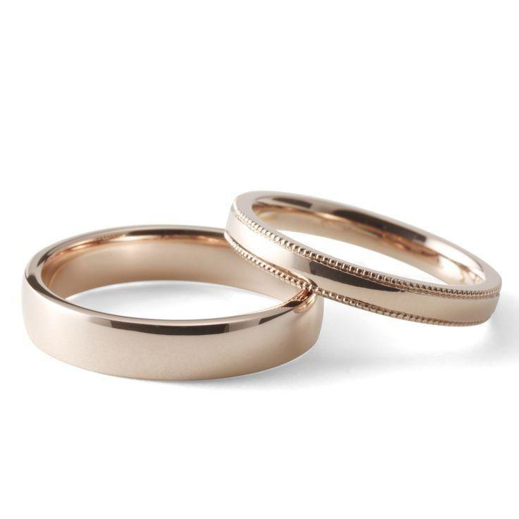 Dúo de Anillos de Boda Oro Rosa