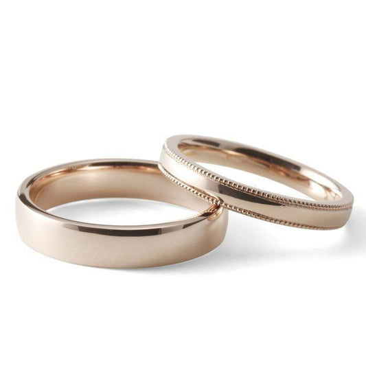 Dúo de Anillos de Boda Oro Rosa