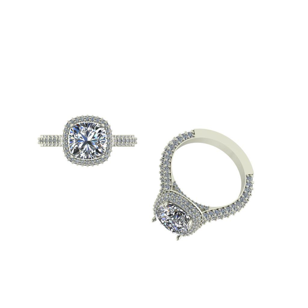 Anillo de Compromiso Corte Cojín/Cushion