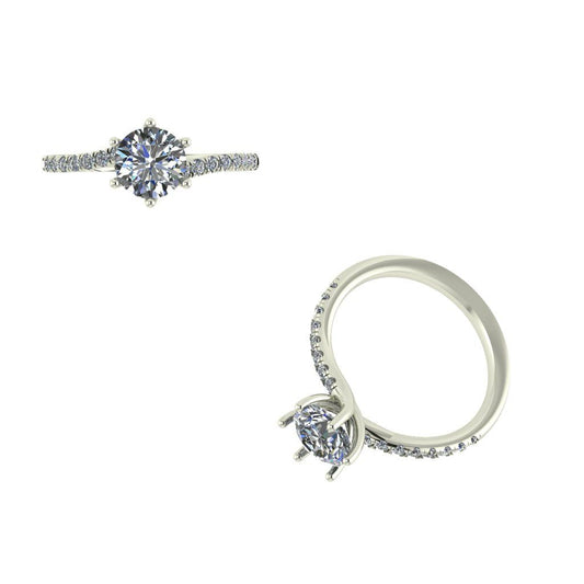 Anillo de Compromiso en Oro Blanco