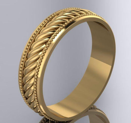 Anillo de Hombre en Oro con Diseño Artesanal