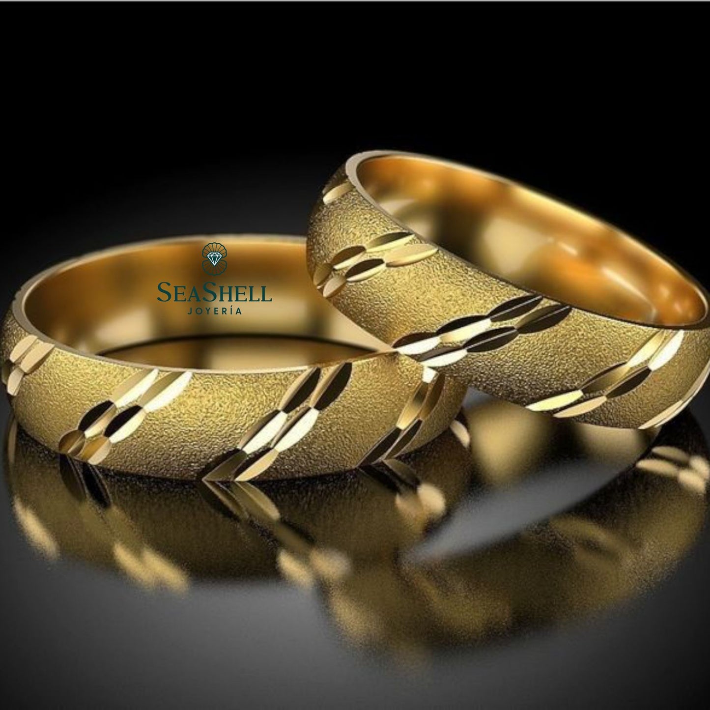 Dúo de Anillos de Boda en Oro