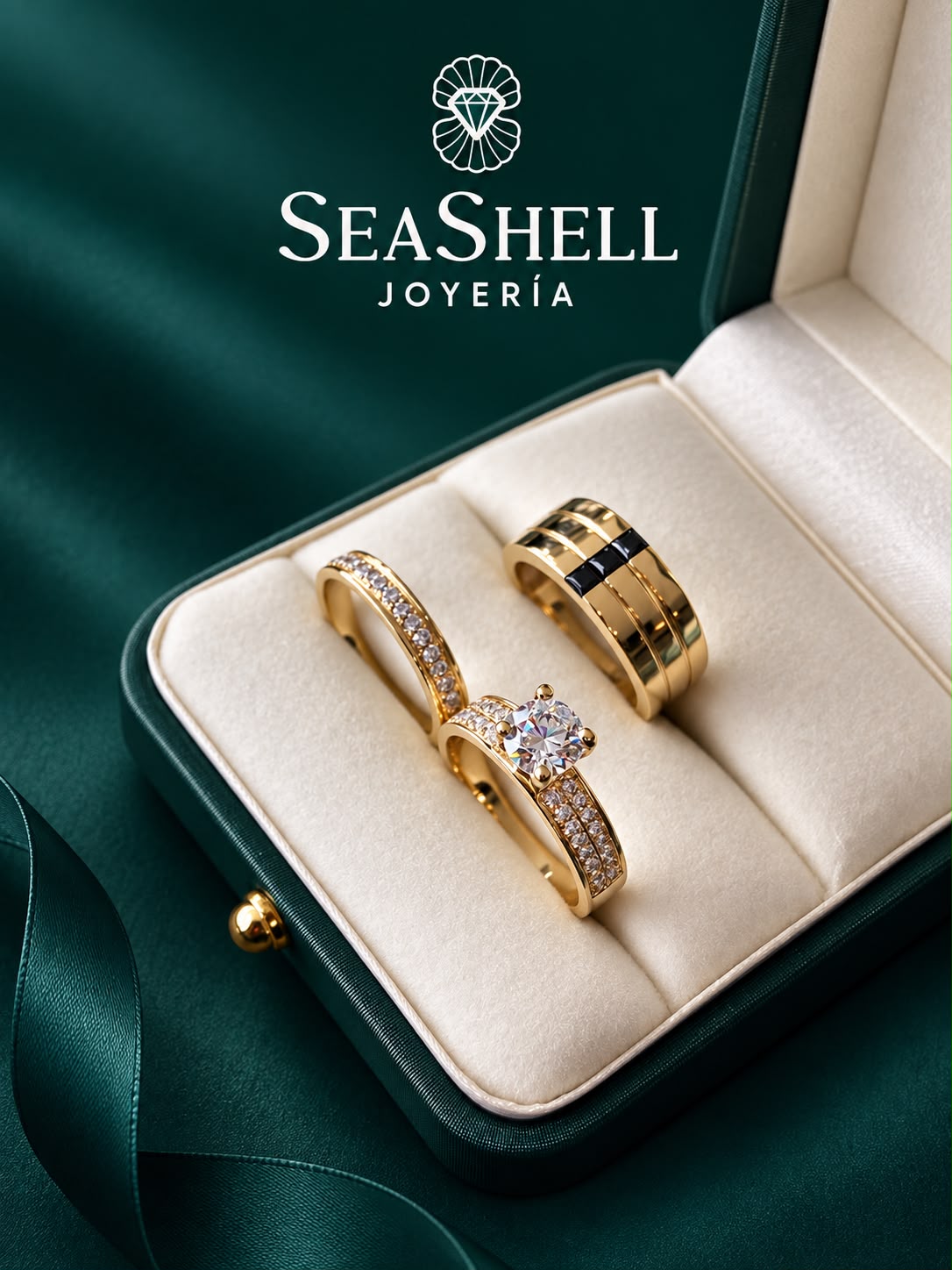 Set de Alianzas de Boda Oro 10K