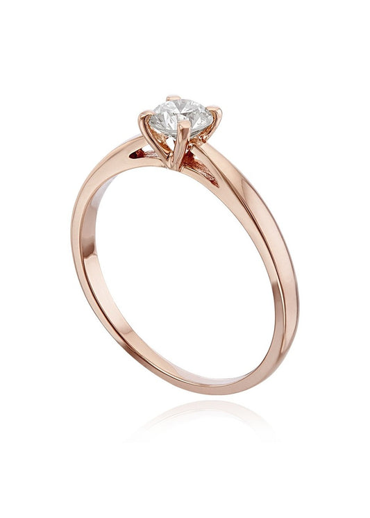 Anillo de Compromiso en Oro Rosa de 10 kilates